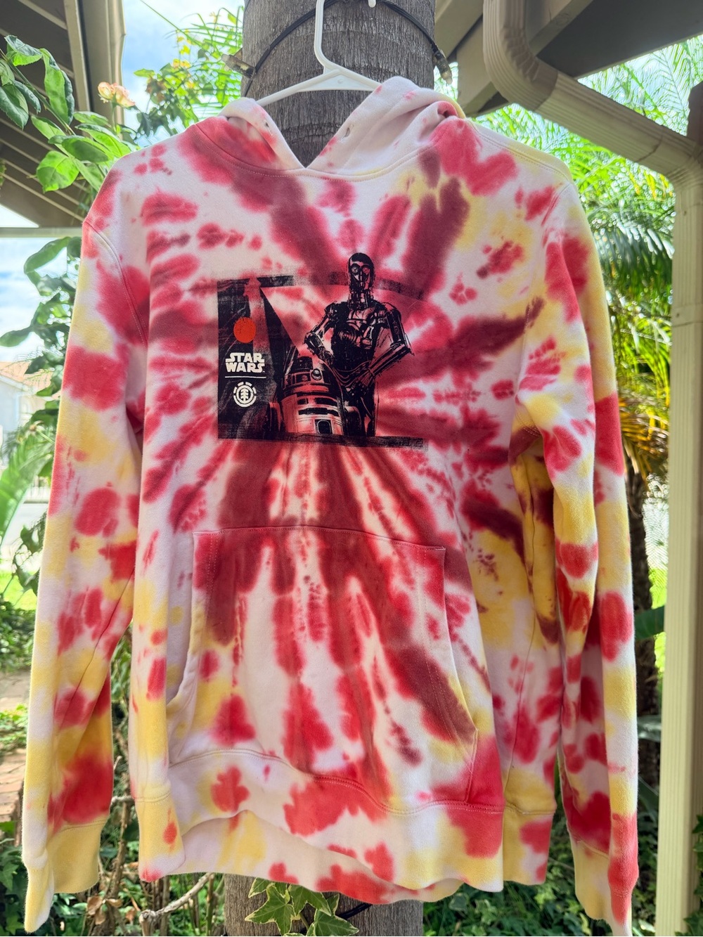 Star Wars Tie-Dye Crewneck Hoodie - Red, Yellow, White